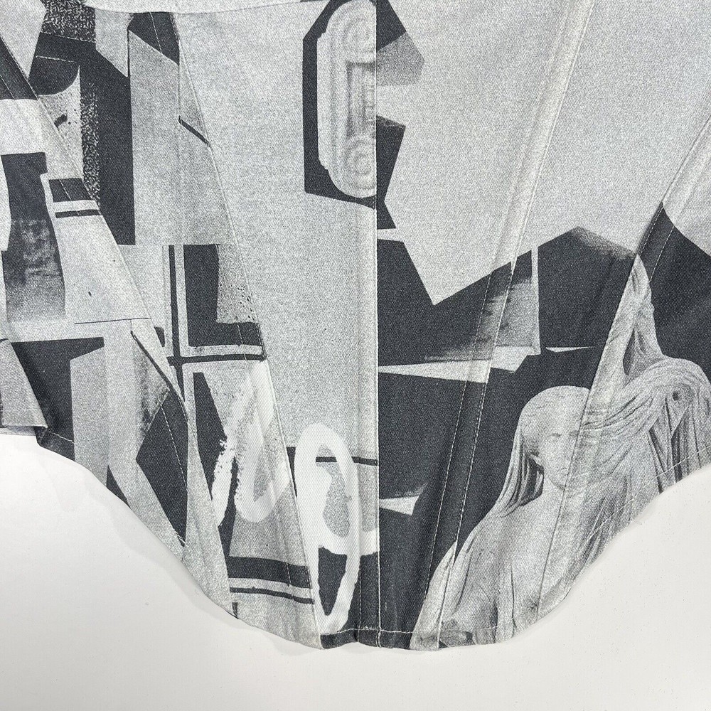 Miaou | NWT Campbell Corset Stretch Canvas Stone Grey 90s Y2K Pop Art L - Picture 7 of 12
